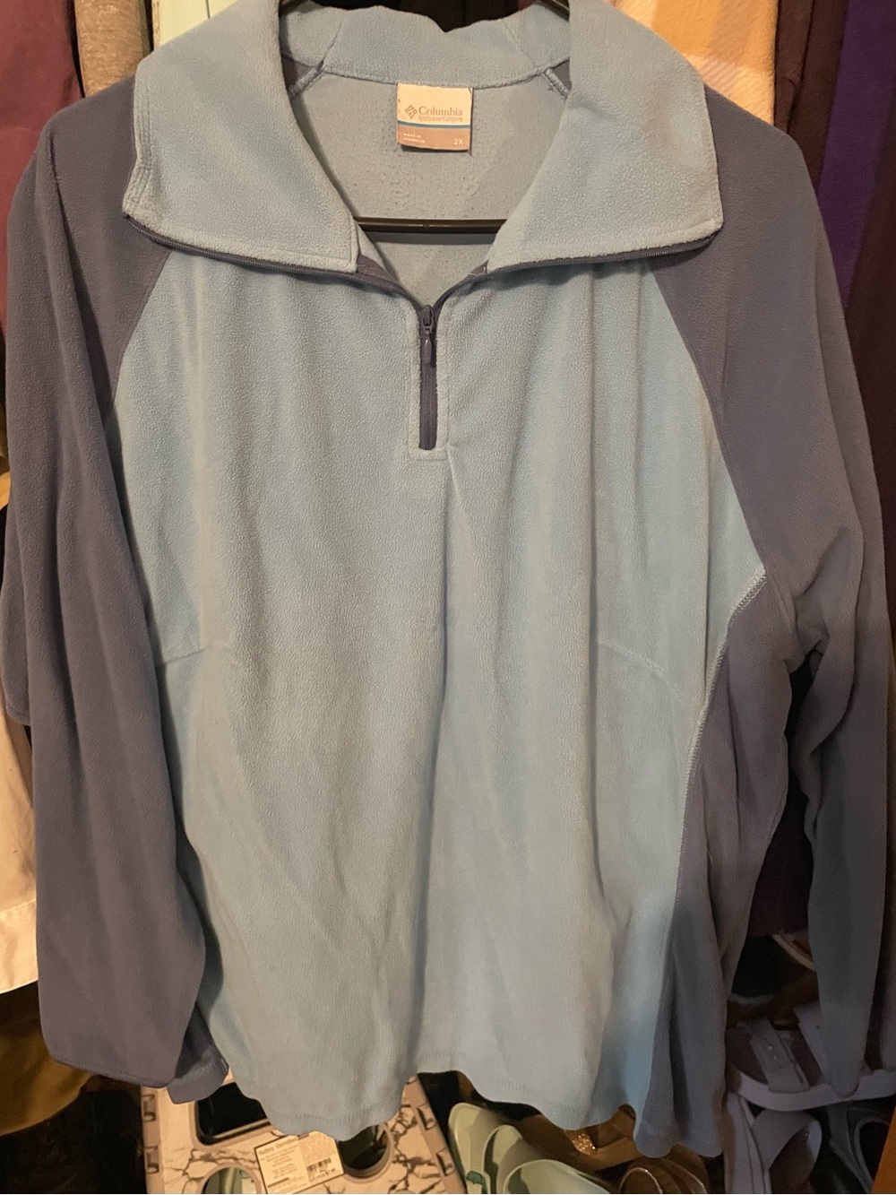 Columbia Women's Light Blue Fleece Quarterzip Pullover - 2X